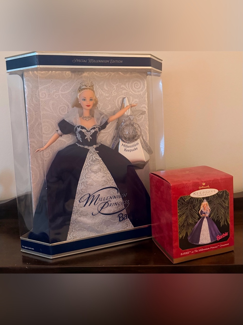 Barbie Millennium Princess Doll & Hallmark Ornament Set Both NIB Never Opened